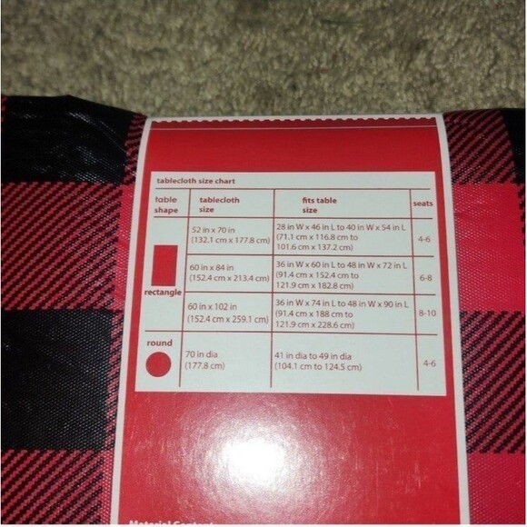 PEVA  Buffalo Tablecloth 60in X 84in - Picture 3 of 4